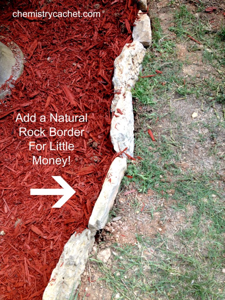 Add a border with natural rock from around your house for no money