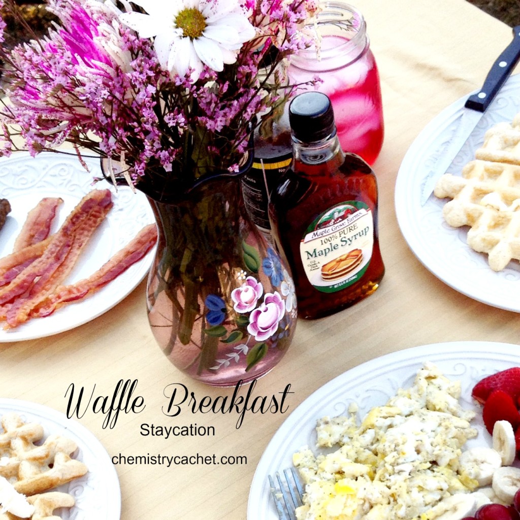 Big Waffle breakfast to enjoy on your staycation on chemistrycachet.com