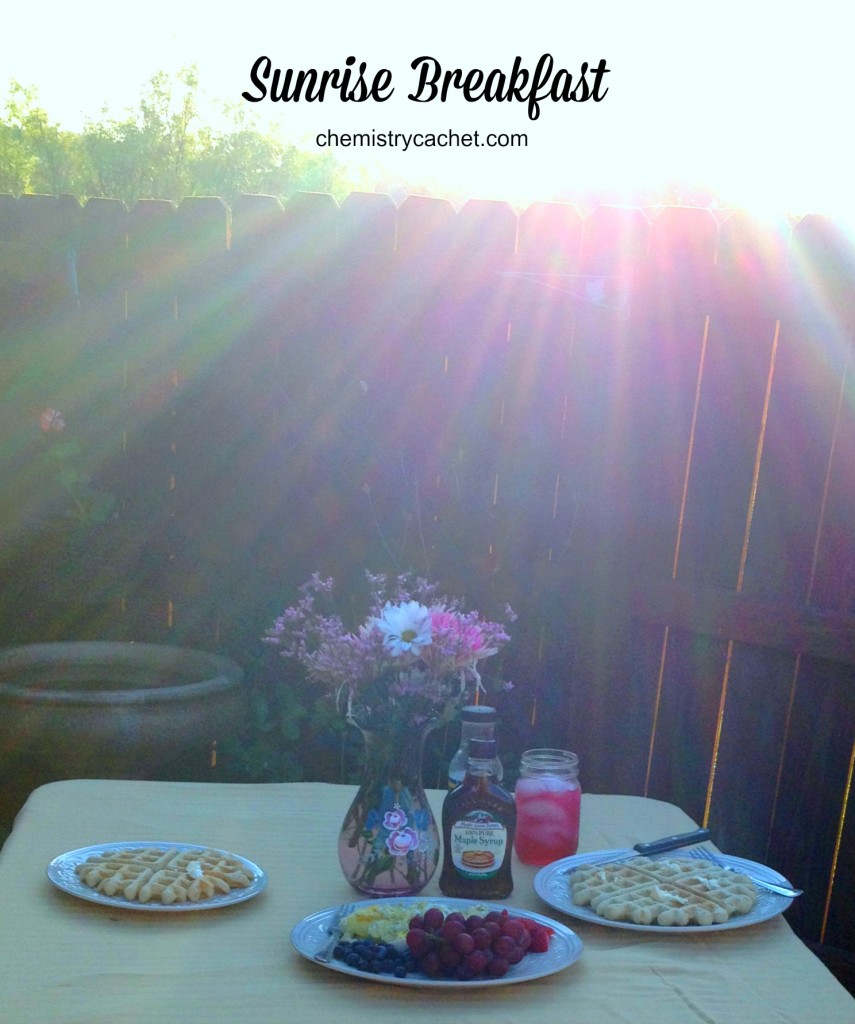 Enjoy a sunrise breakfast in your own backyard. Staycation Ideas on chemistrycachet.com
