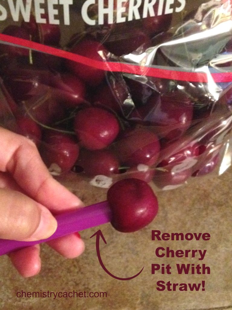 Easy tip, remove cherry pits with a plastic straw! chemistrycachet.com