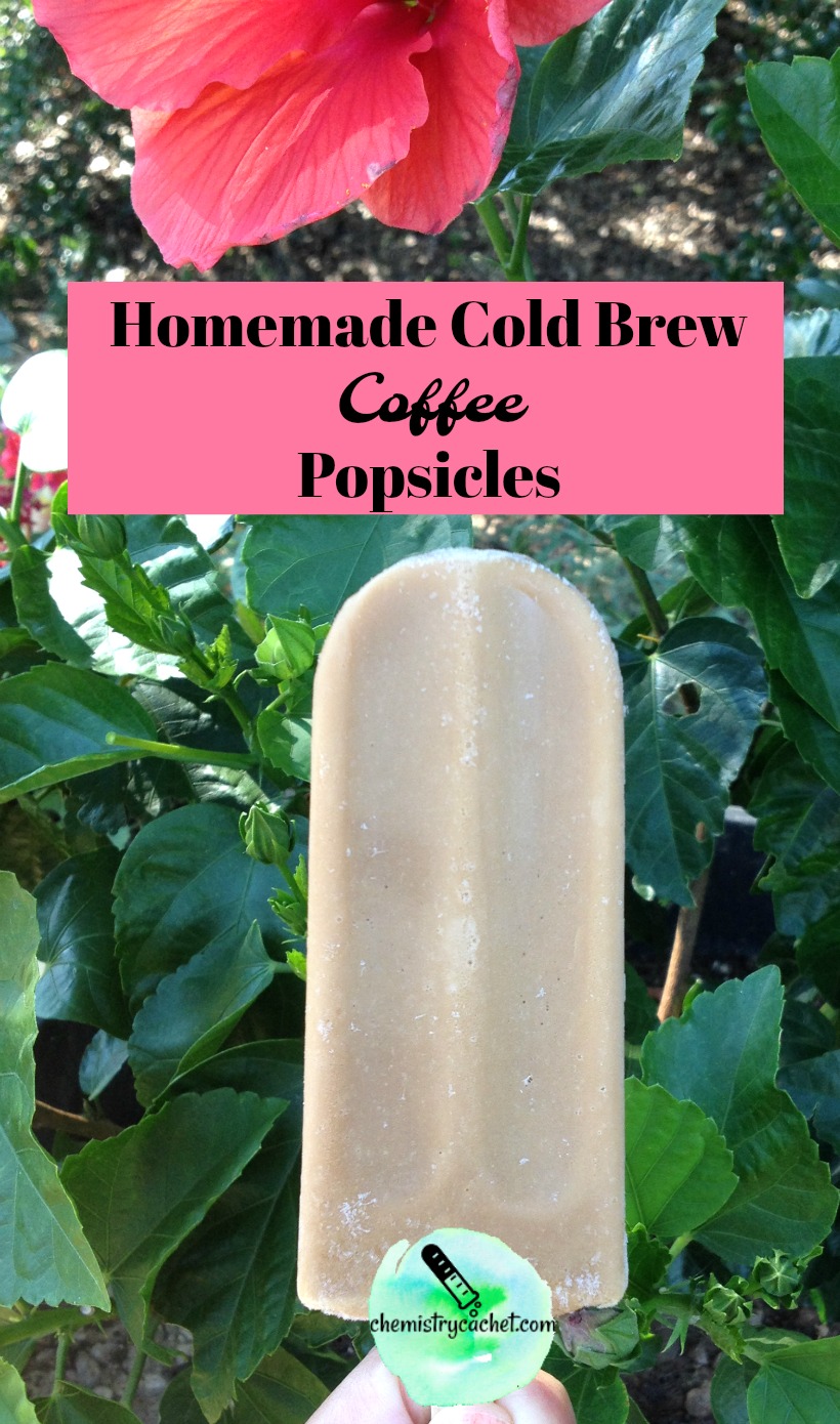 Homemade cold brew coffee popsicles