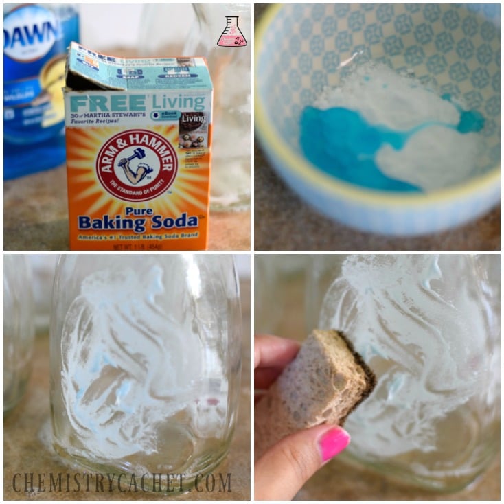 Tutorial on How to Remove Labels From Jars the easy way! No special ingredients needed and it only takes two steps! This is how we removed STUCK on labels in the chemistry lab without added chemicals. Find details on chemistrycachet.com