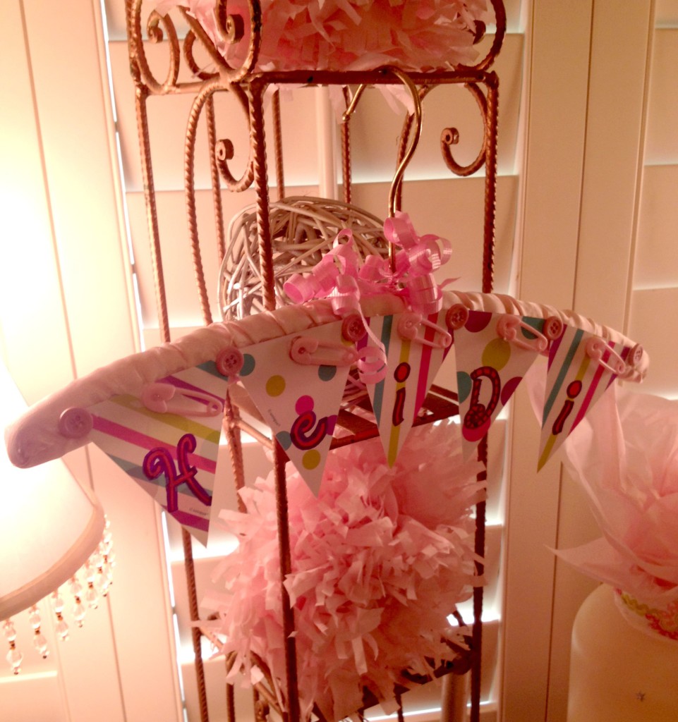 Cute DIY baby shower hanger chemistrycachet.com