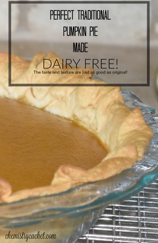 Dairy free pumpkin pie that turns out perfect and tastes just as good as original! Perfect for anyone with dairy allergies on chemistrycachet.com