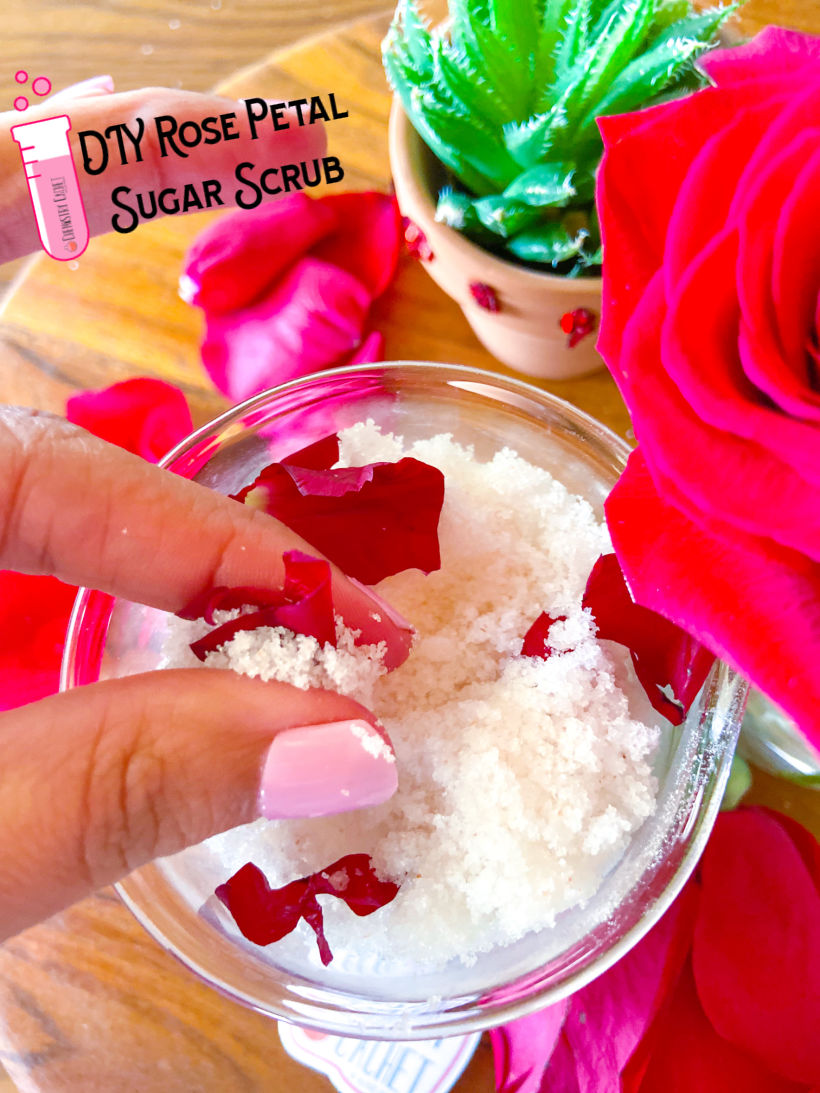 Fluffy Homemade Rose Sugar Scrub