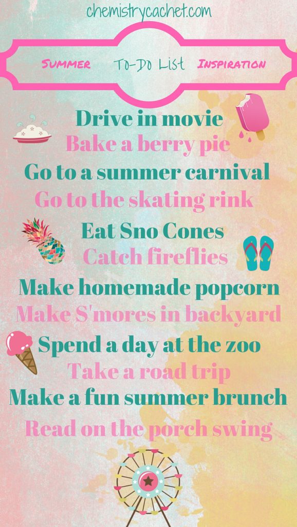 Make the most of summer with this fun, old-fashioned summer to-do list on chemistrycachet.com