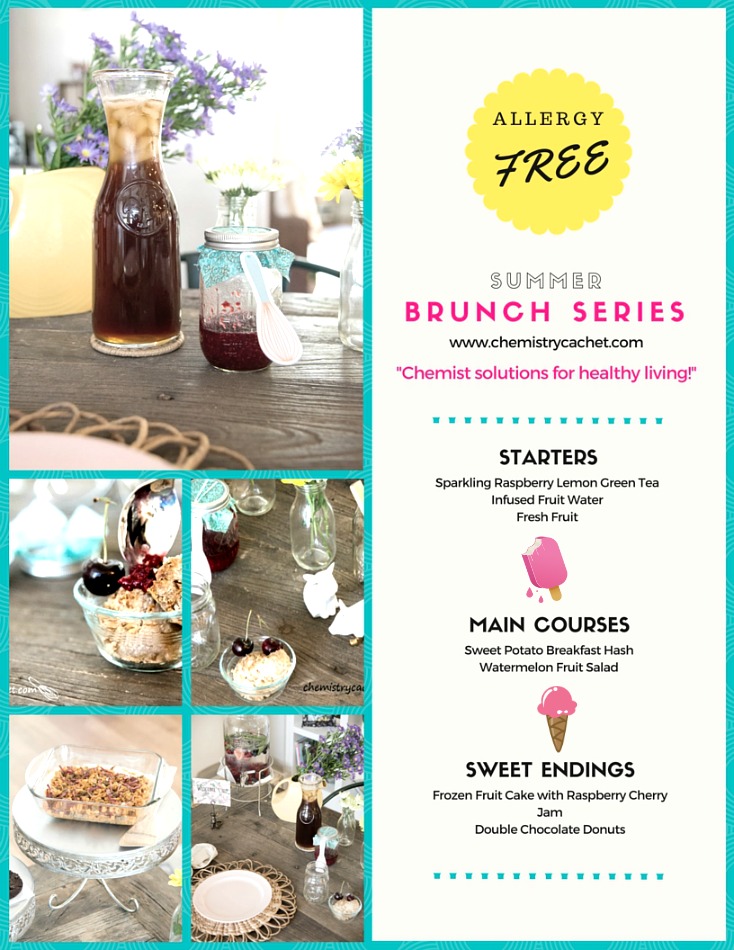 Elements for the Perfect Summer Brunch (ALLERGY-FREE!) Plus FREE Menu Printable! Great ideas to throw your own summer brunch right at home on chemistrycachet.com