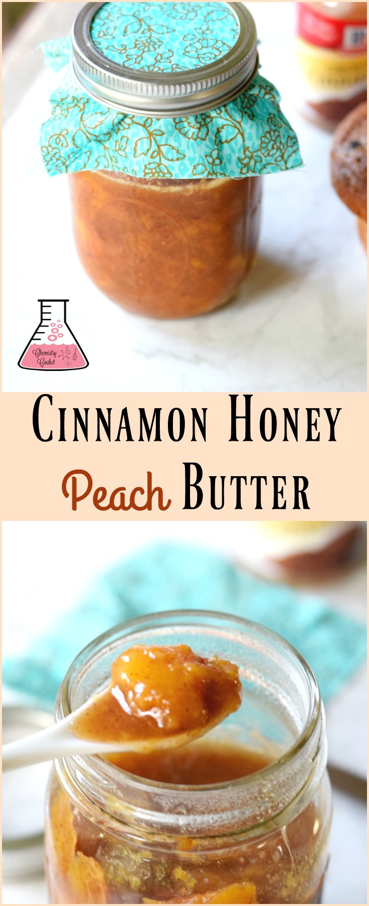 Cinnamon Honey Peach Butter Recipe. Use up all those peaches with this delicious peach butter recipe on chemistrycachet.com