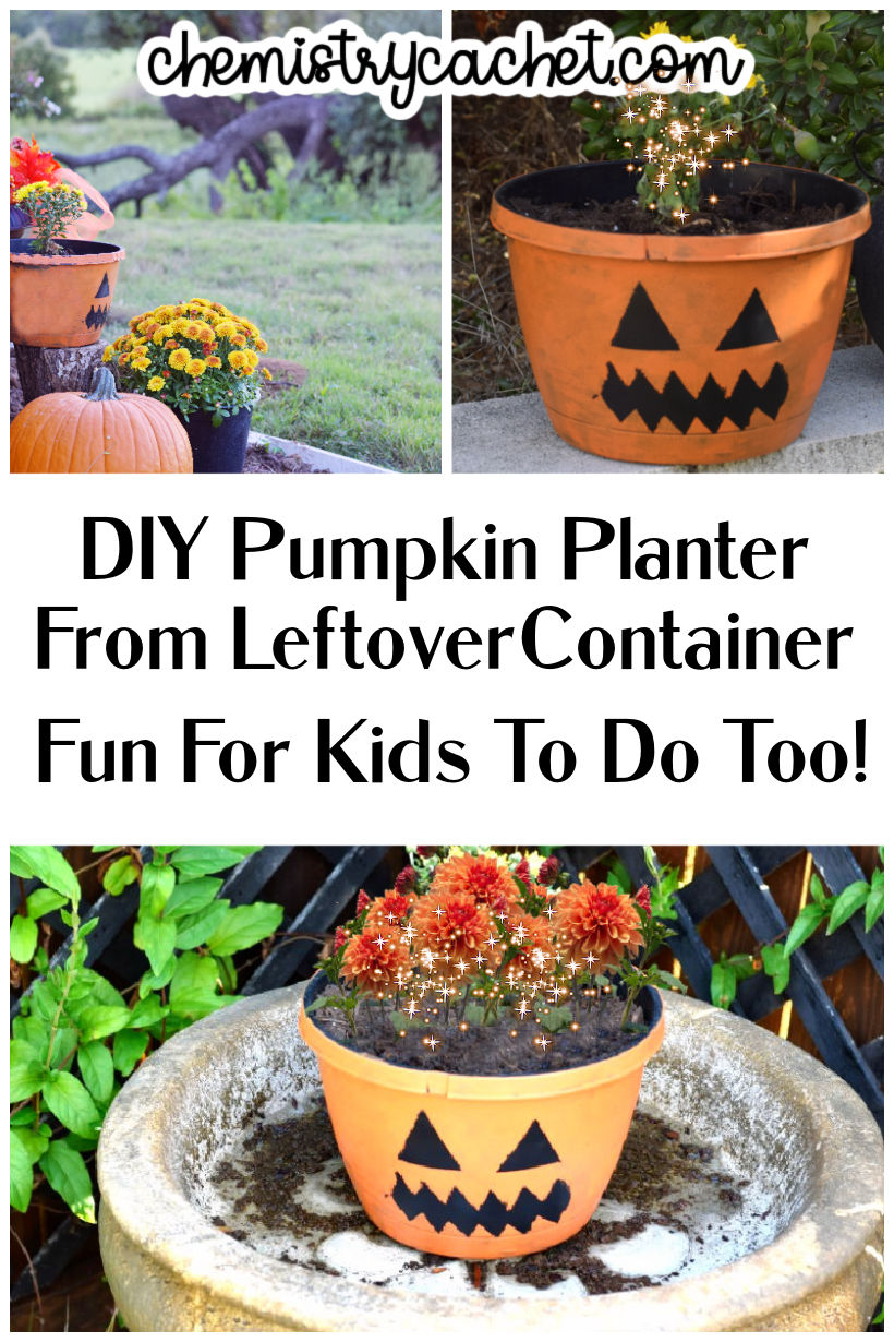 DIY Pumpkin Planter From Leftover Container