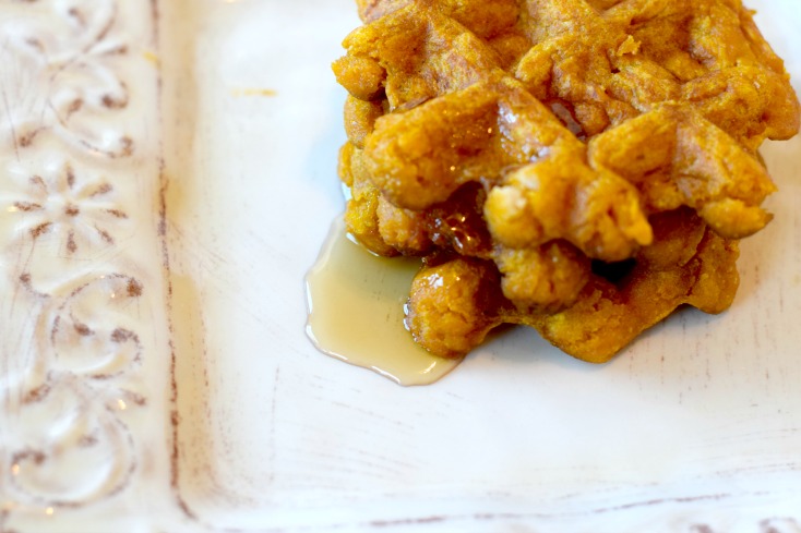 Dairy-free pumpkin waffles plus gluten-free options too. These are the BEST dairy-free pumpkin waffles and so easy too! on chemistrycachet.com