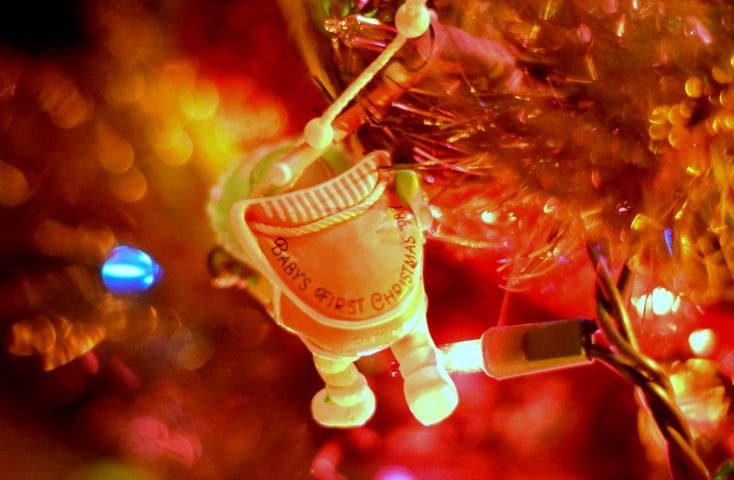 Christmas tree decorating! Use random ribbons to add texture and glam to a smaller tree on chemistrycachet.com