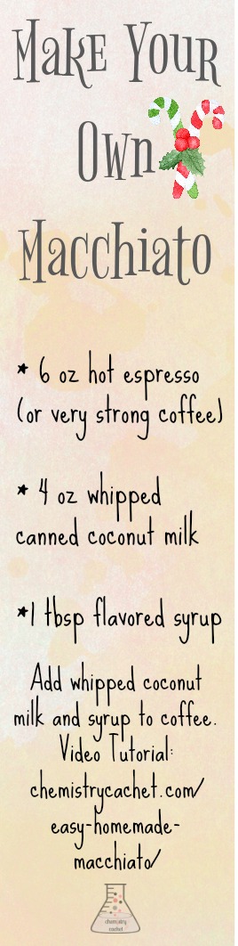 Make your own macchiato kit for christmas! Perfect christmas gift DIY, coffee kit DIY tutorial on chemistrycachet.com with free printable!