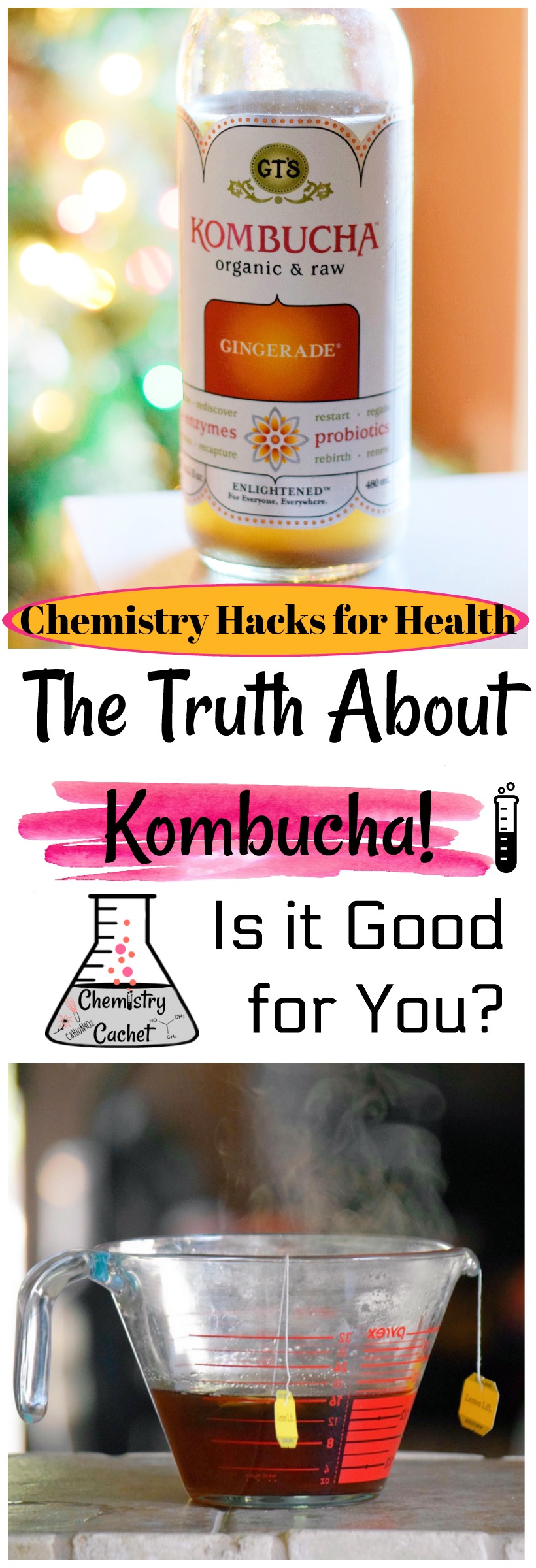 Chemistry Hacks for Health The Truth About Kombucha! Is Kombucha good for you See kombucha benefits on chemistrycachet.com