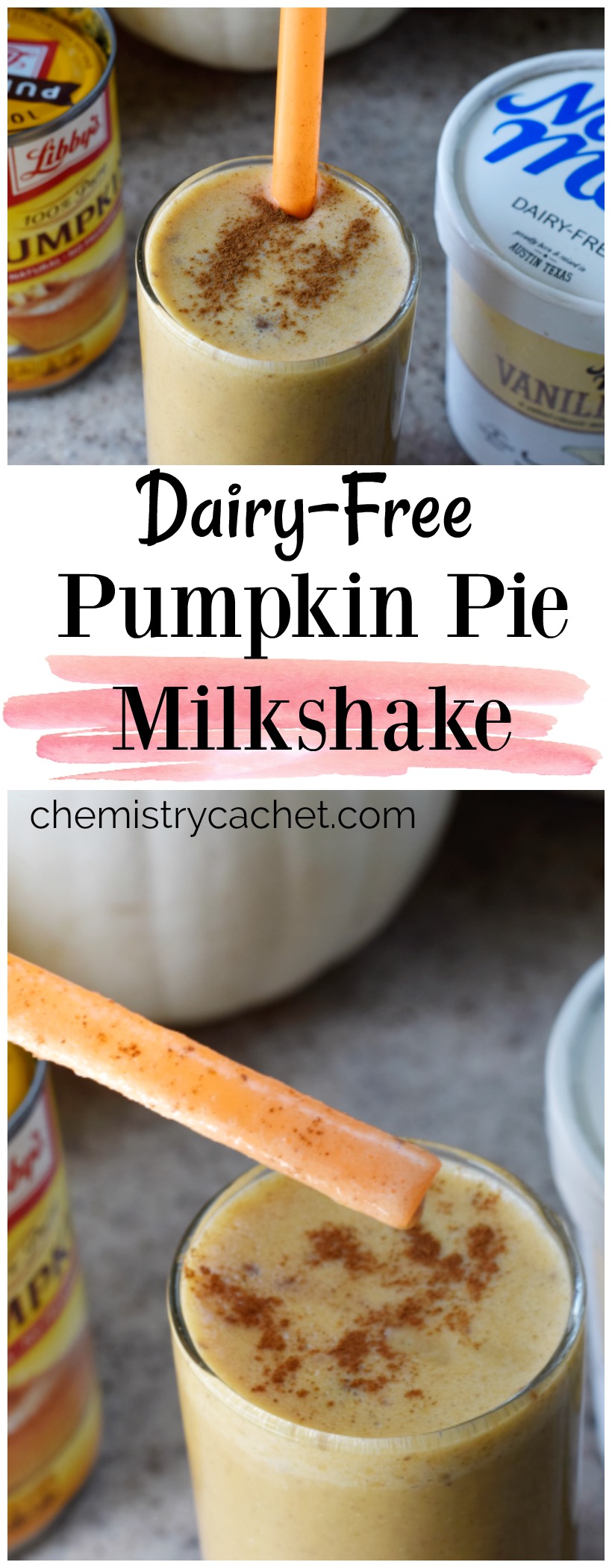 Dairy-free pumpkin pie milkshake recipe! #dairypumpkinpie #pumpkinpiemilkshake #dairyfreepumpkin