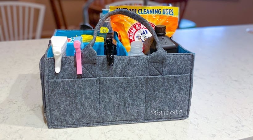 science based DIY cleaning guide with household items like baking soda, peroxide