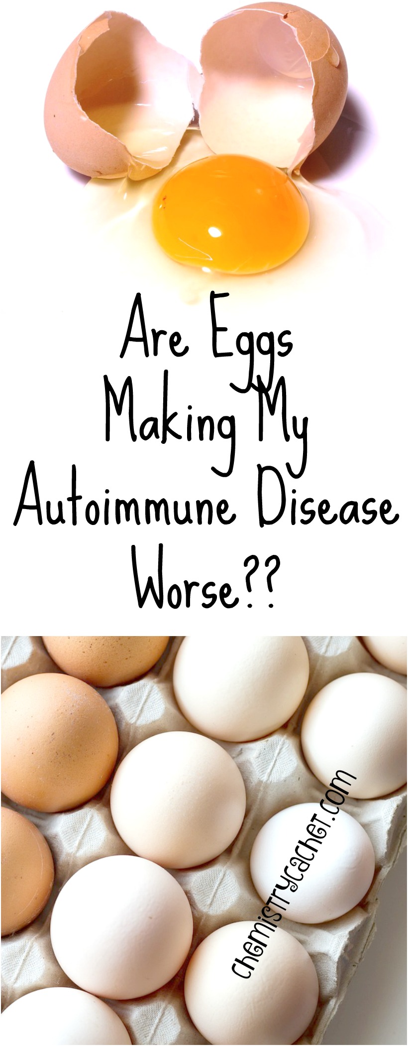 Are Eggs Making My Autoimmune Disease Worse If you suffer from any autoimmune disease, READ this post! on chemistrycachet.com #autoimmunedisease #autoimmunehealth