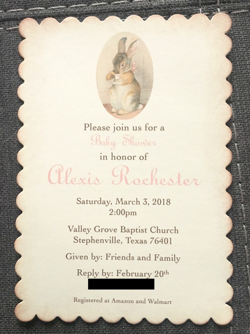 Baby shower invites