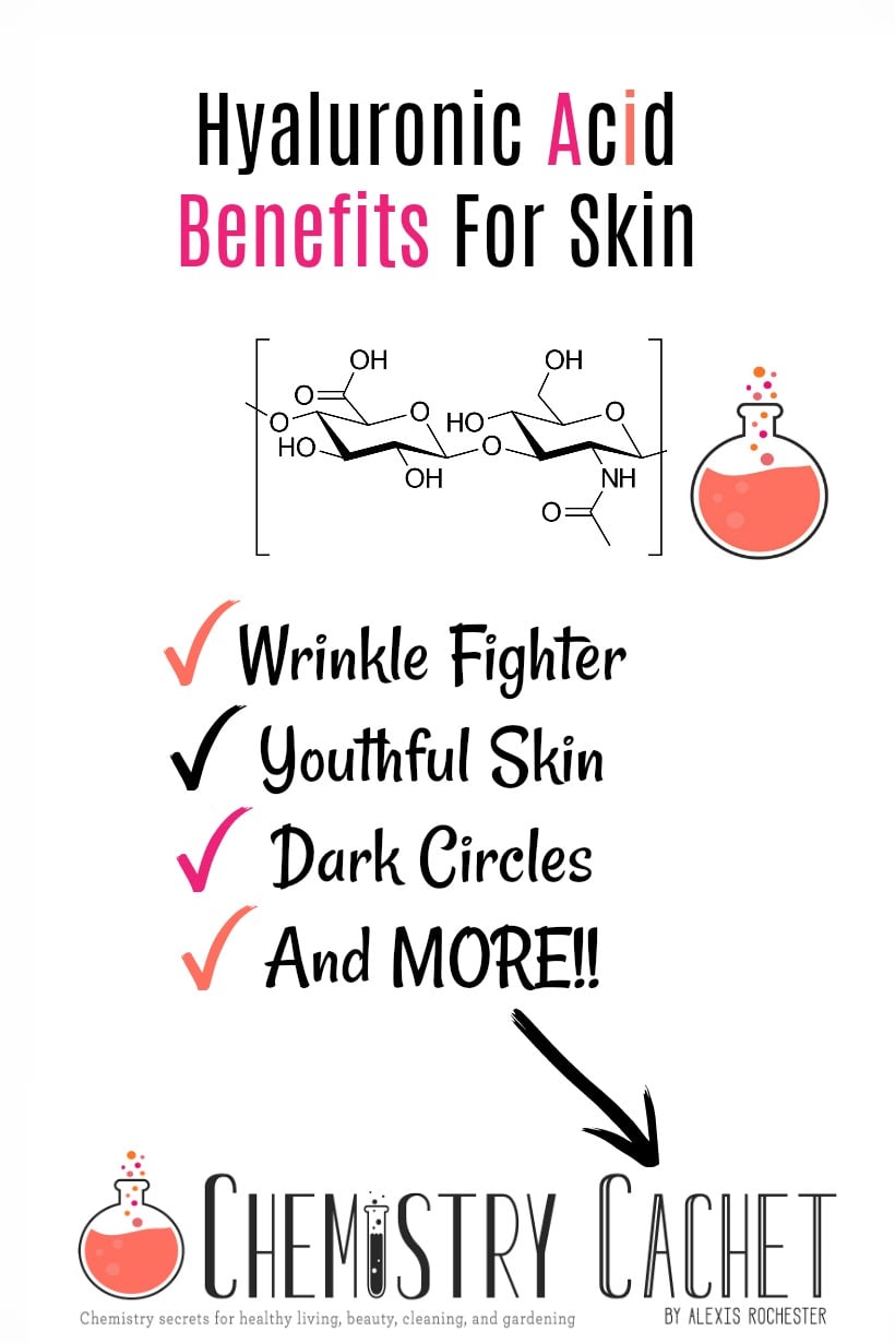 Hyaluronic Acid Benefits for Skin! It fights wrinkles, keeps skin youthful and SO much more on Chemistry Cachet!! Check it out!