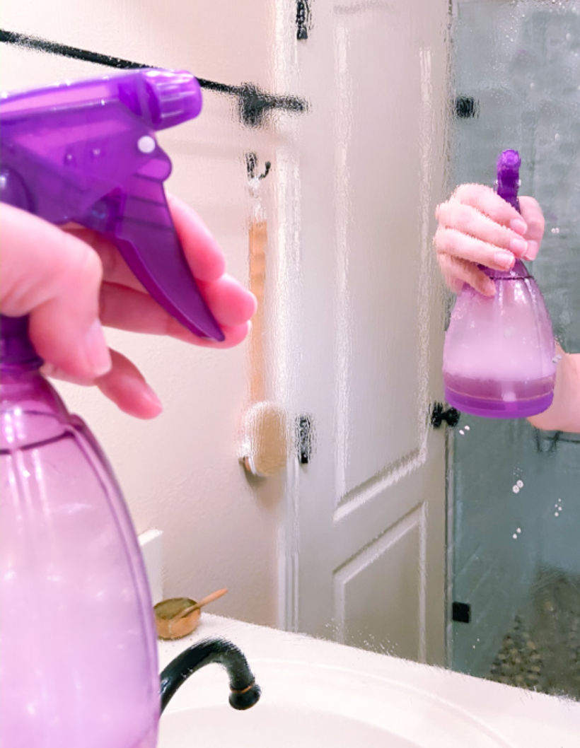 he easiest way to clean a bathroom mirror with one tool on Chemistry Cachet Blog