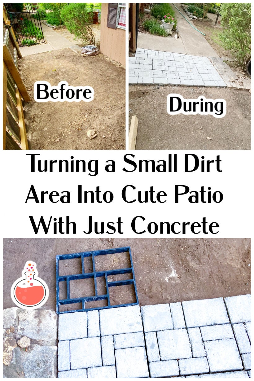 Turning a Small Dirt Area Into Cute Patio With Just Concrete