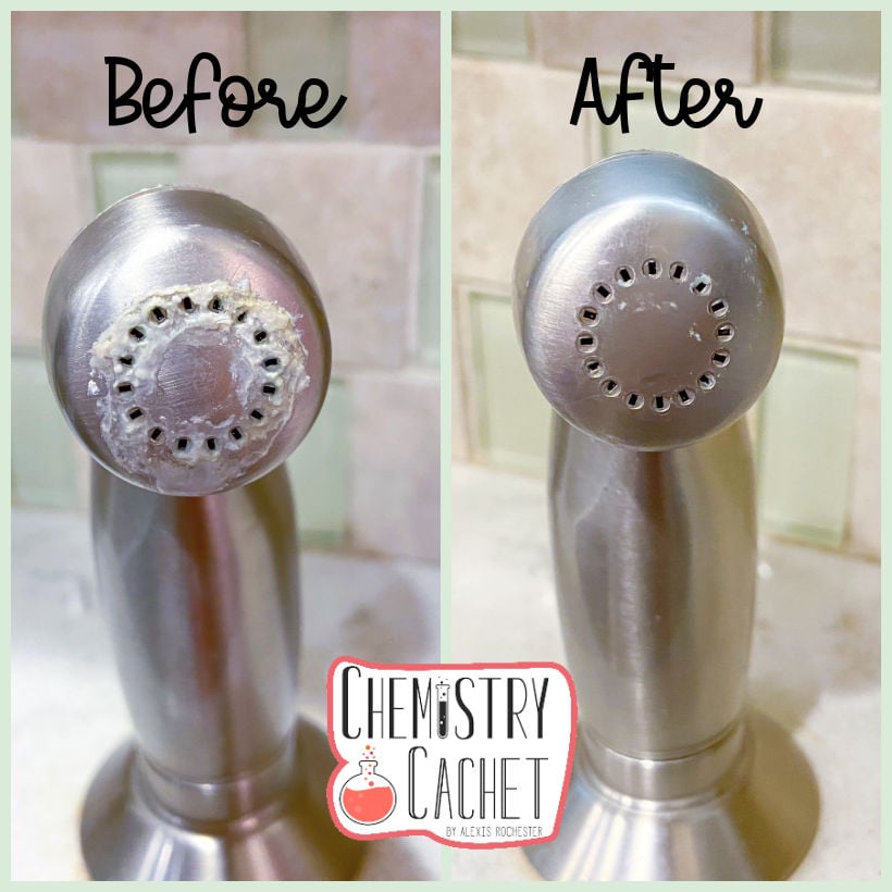 Before and After two ingredient hard water deposit remover