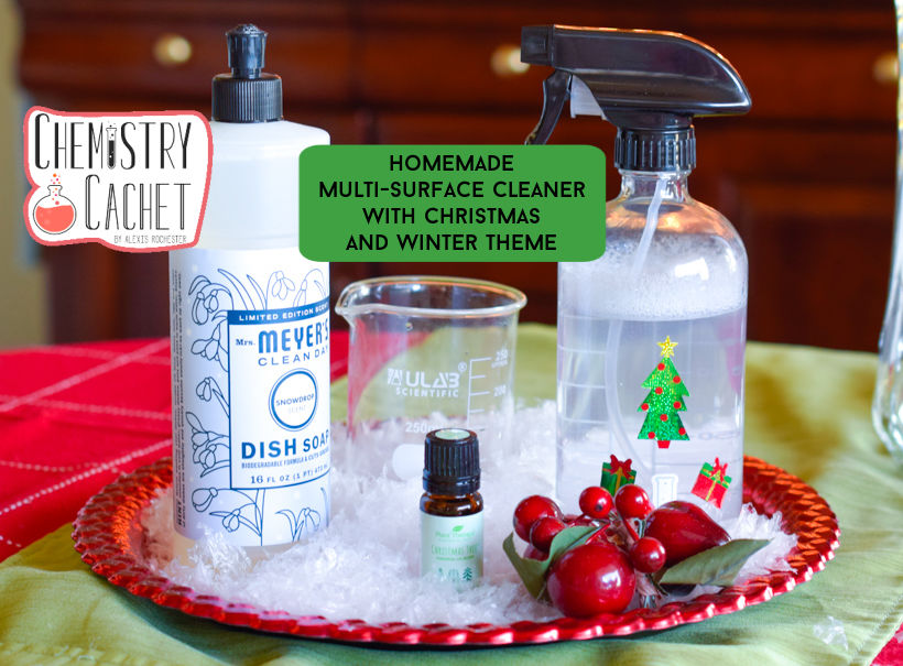 Homemade Multi-Surface Cleaner With Christmas & Winter Theme