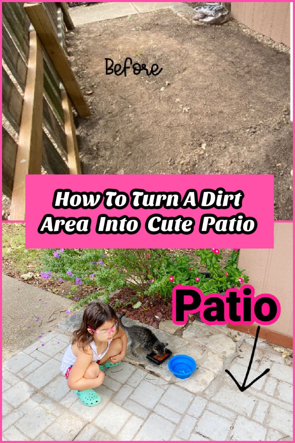 How To Turn Ugly Dirt Area Into Cute Patio