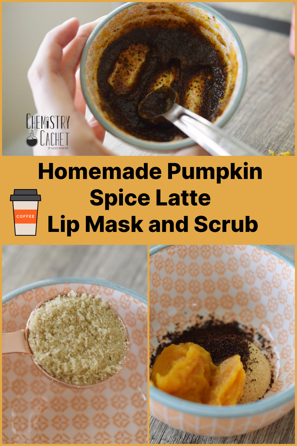 Homemade Pumpkin Spice Latte Lip Mask and Scrub