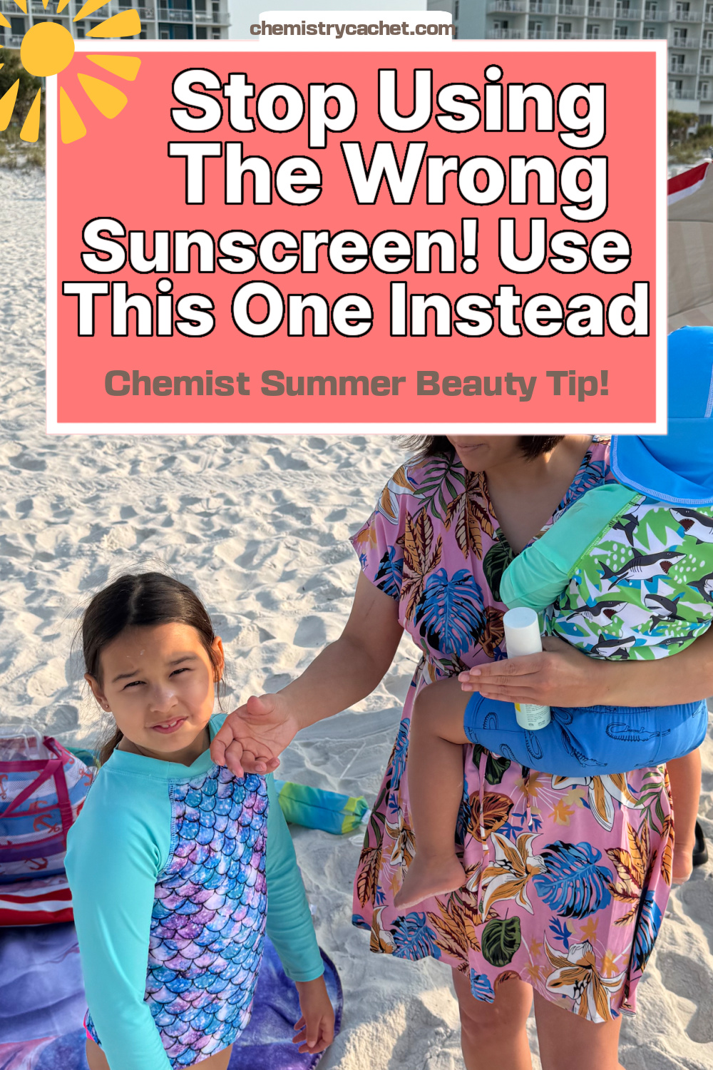 a chemist applying mineral sunscreen to her kids