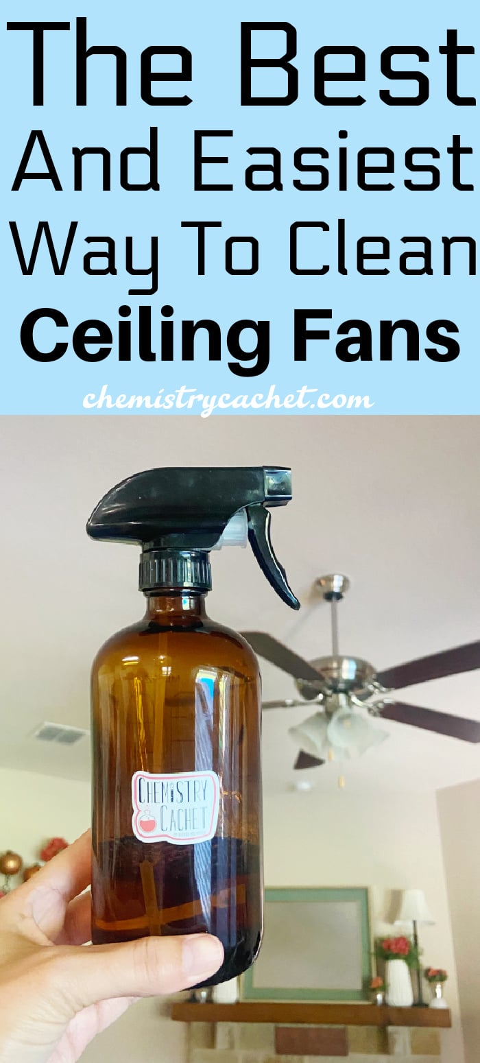 Using homemade cleaners to clean ceiling fan blades