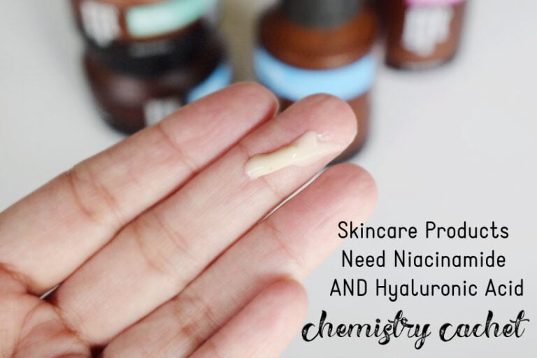 a skincare product formulated with niacinamide and hyaluronic acid