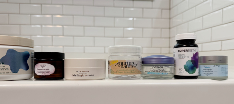 empty skincare product bottles