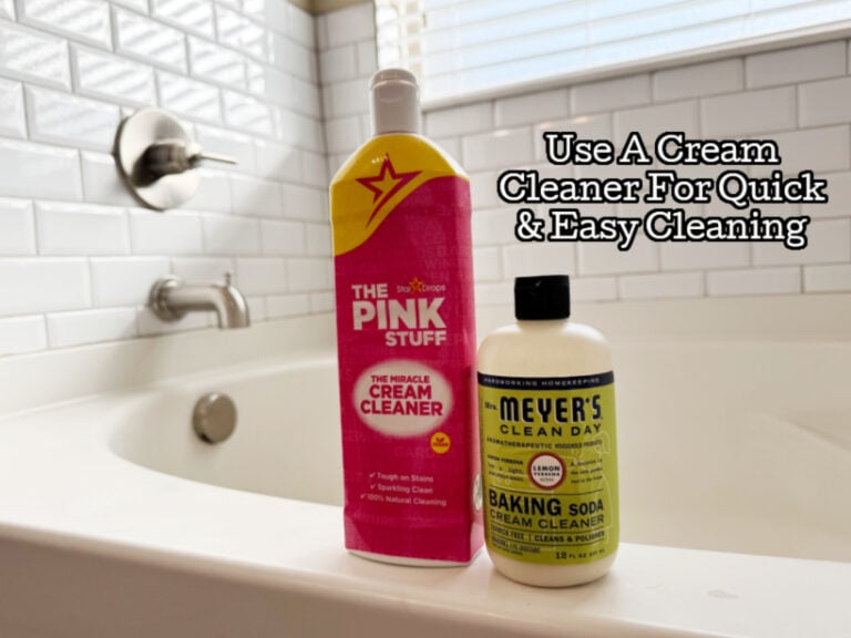 The pink stuff cream cleaner and Mrs. Meyers Cream Cleaner