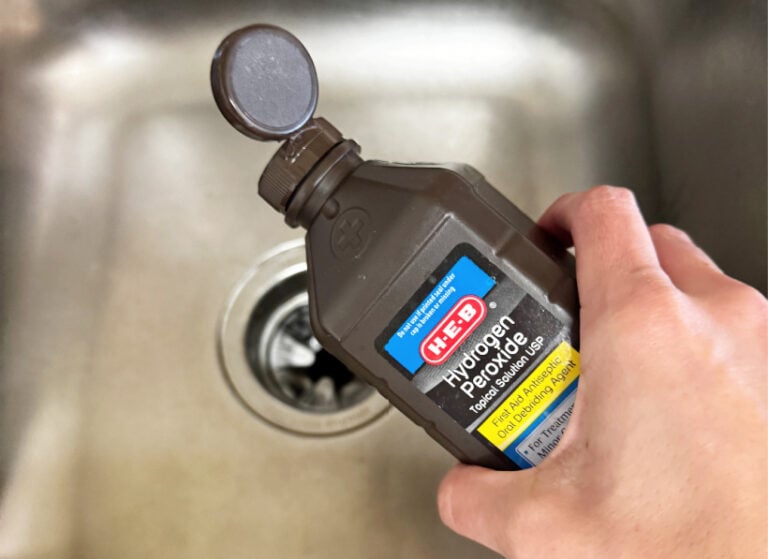 hydrogen peroxide in kitchen drain