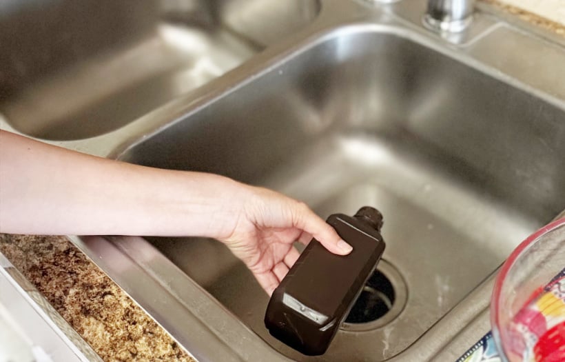 adding hydrogen peroxide to drain