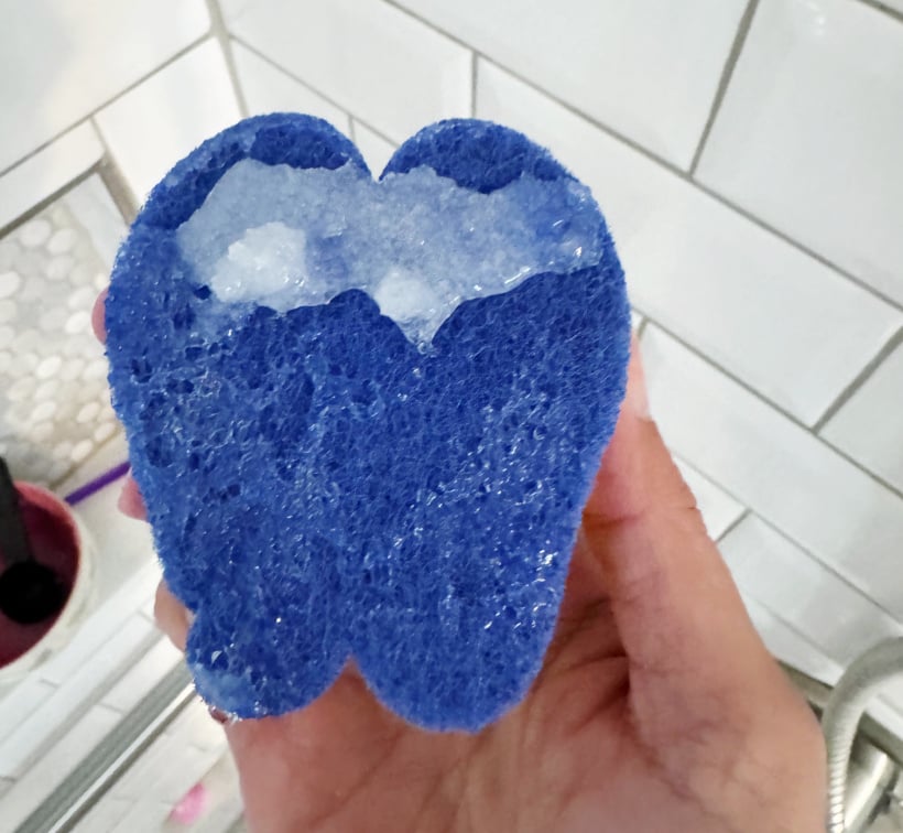 applying citric acid paste with a sponge