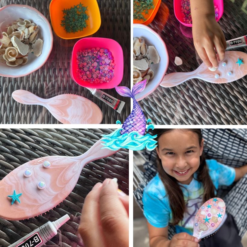 diy mermaid brush supplies