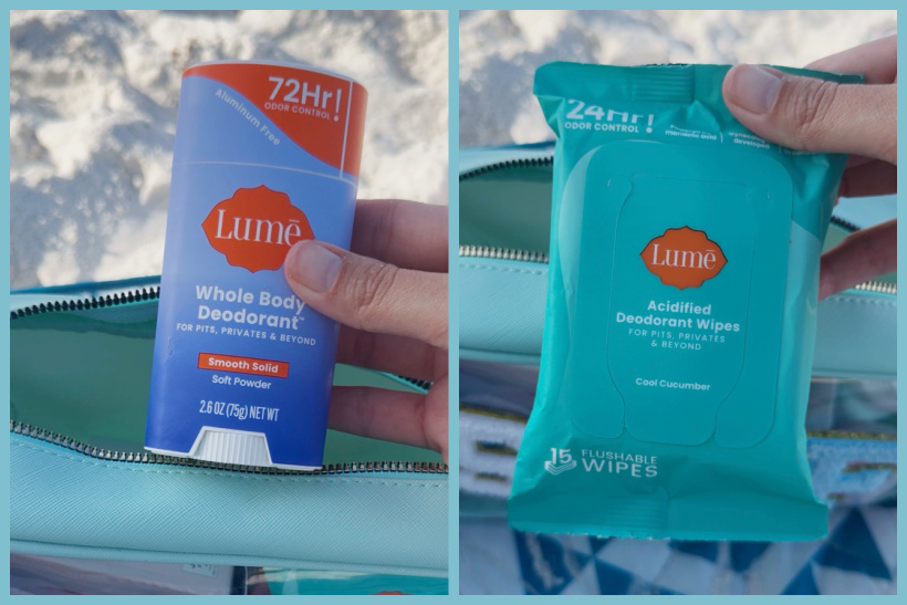 summer skincare LUME deodorant and wipes
