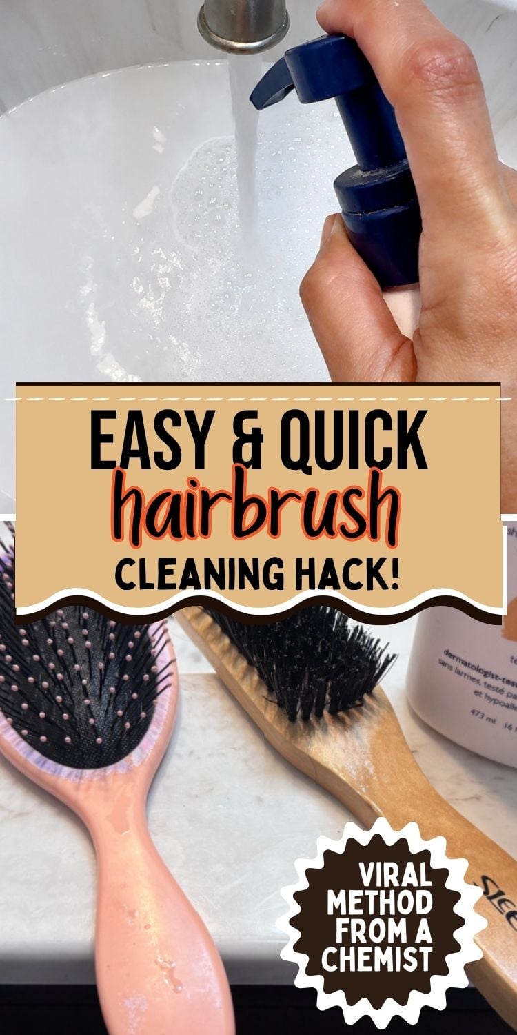 diy hairbrush cleaning hack