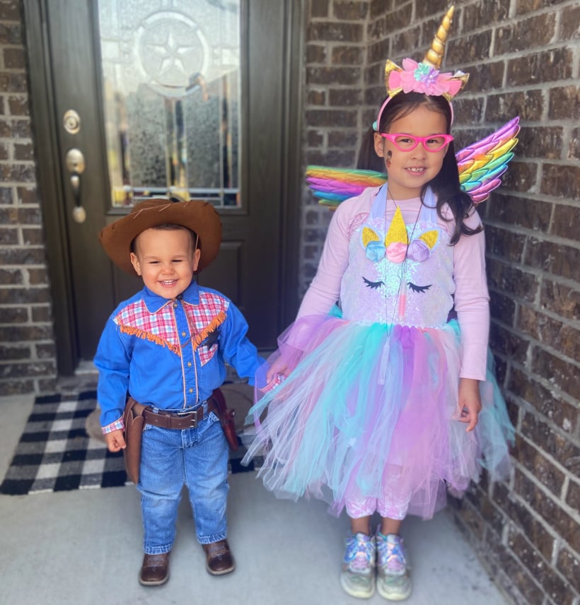 halloween costume idea vintage cowboy and unicorn fairy princess